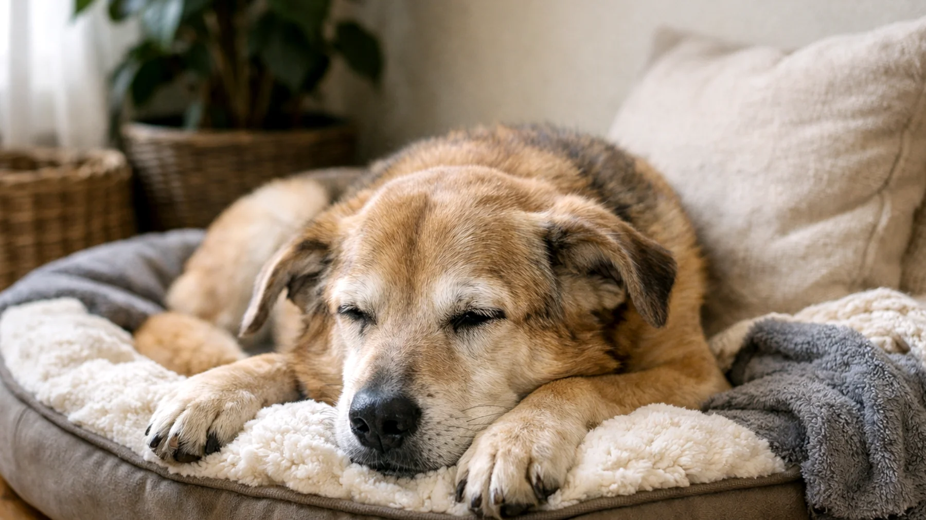 Un cane anziano manifesta segni evidenti di stress cronico e ansia, come tremori, respirazione affannosa, irrequietezza notturna e difficoltà a rilassarsi, probabilmente legati al declino cognitivo tipico dell'età senile (Canine Cognitive Dysfunction). Il proprietario ha bisogno di strategie dolci e adatte alla sua età per ridurre la tensione quotidiana e migliorare la qualità della vita del cane."